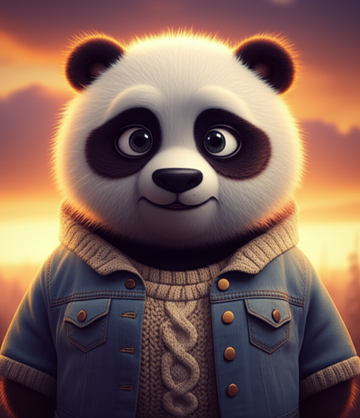 Cute panda weather companion
