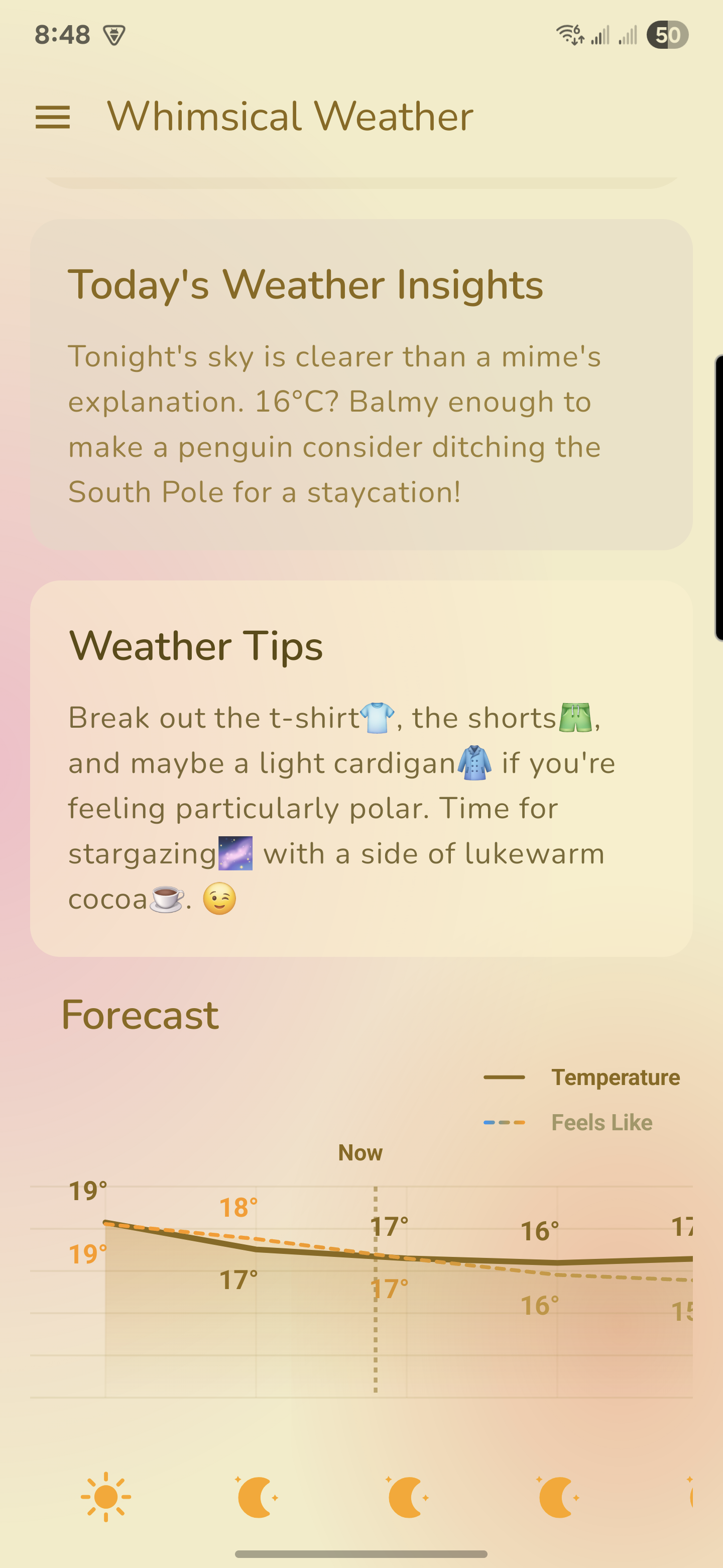 Weather commentary and tips